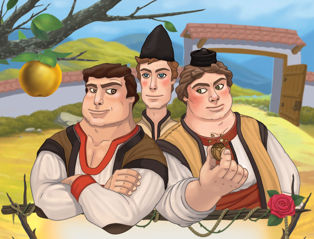 тримата братя и залтната ябълка приказка